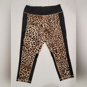 LuLaRoe Rise Fearless 2X Crop Length Cheetah Leopard Print Athletic Pants